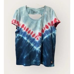Lane Bryant Shirt Womens 18W 20W Livi Active Tie Dye Short Sleeve French Terry